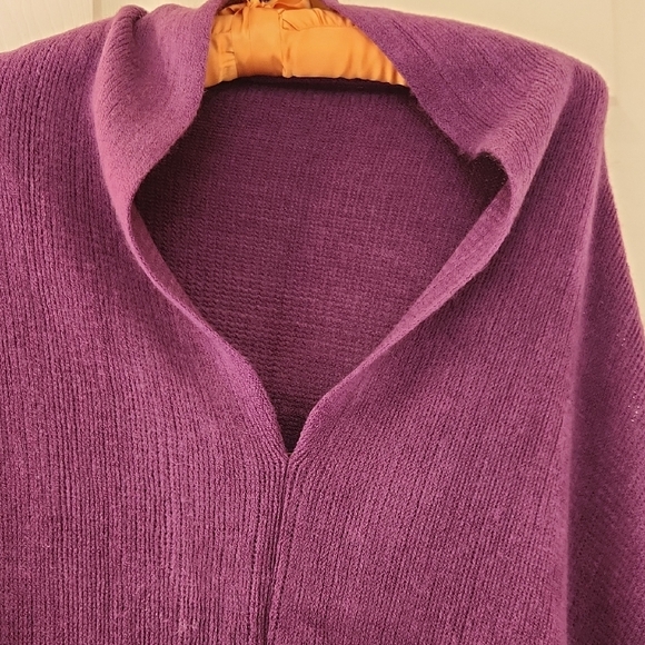 Elietian Chic Purple Women's Sweater Shawl Cape NEW! - Picture 2 of 5